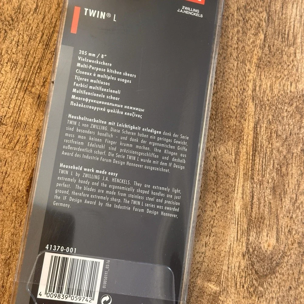 Zwilling J.A.‎ Henckels Twin L Multi-Purpose 8 Inch Kitchen Shears 41370-001 NEW